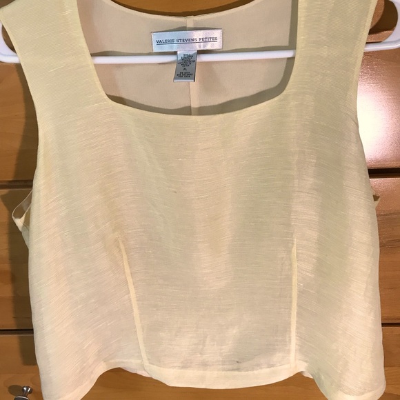 Valerie Stevens Silk Linen Lined Top Matching Jacket Size PM/PL - Picture 3 of 9